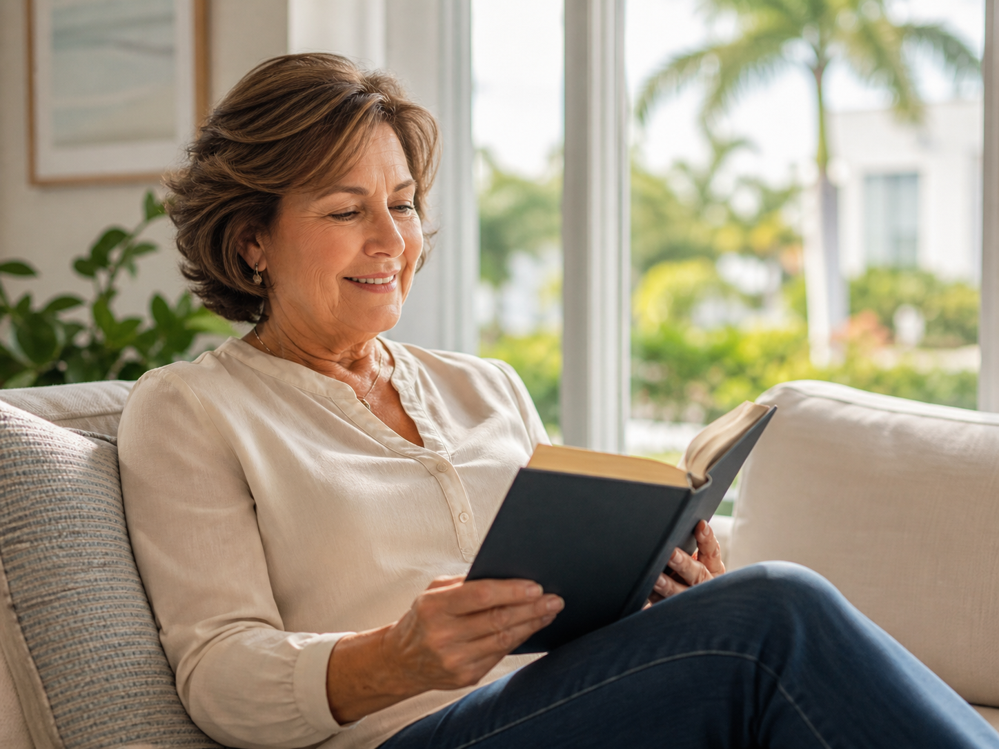 Cataract candidate reading comfortably without glasses