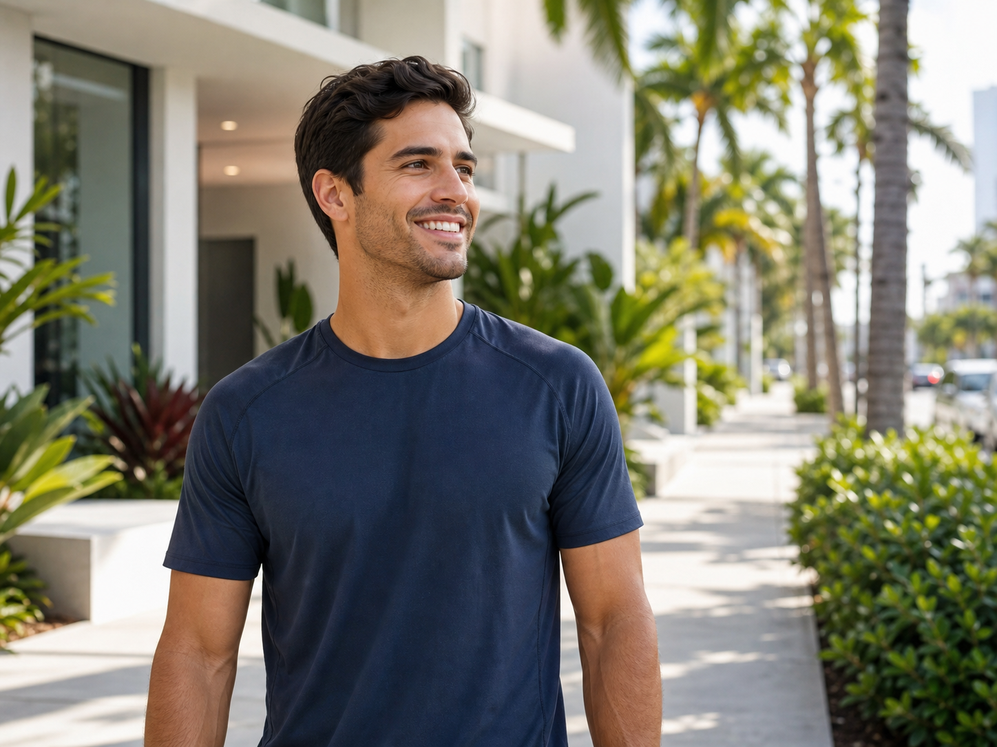 Active LASIK candidate outdoors without glasses